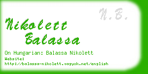 nikolett balassa business card